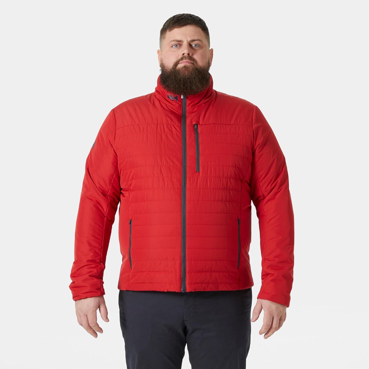 imageHellyHansen Crew Insulator Jacket 20 Men Lightweight Warm Sailing Jacket Water Resistant Windproof Primaloft Insulation162 Red