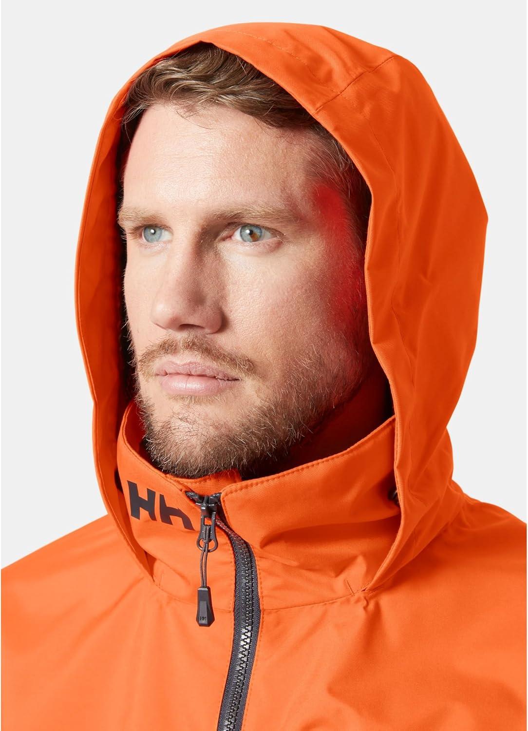 imageHellyHansen Mens Crew Hooded Waterproof Sailing Jacket307 Flame