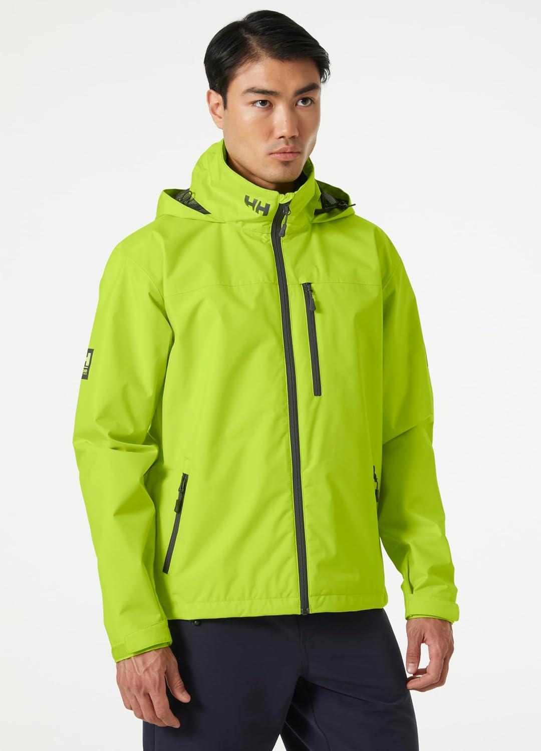 imageHellyHansen Mens Crew Hooded Waterproof Sailing Jacket402 Azid Lime
