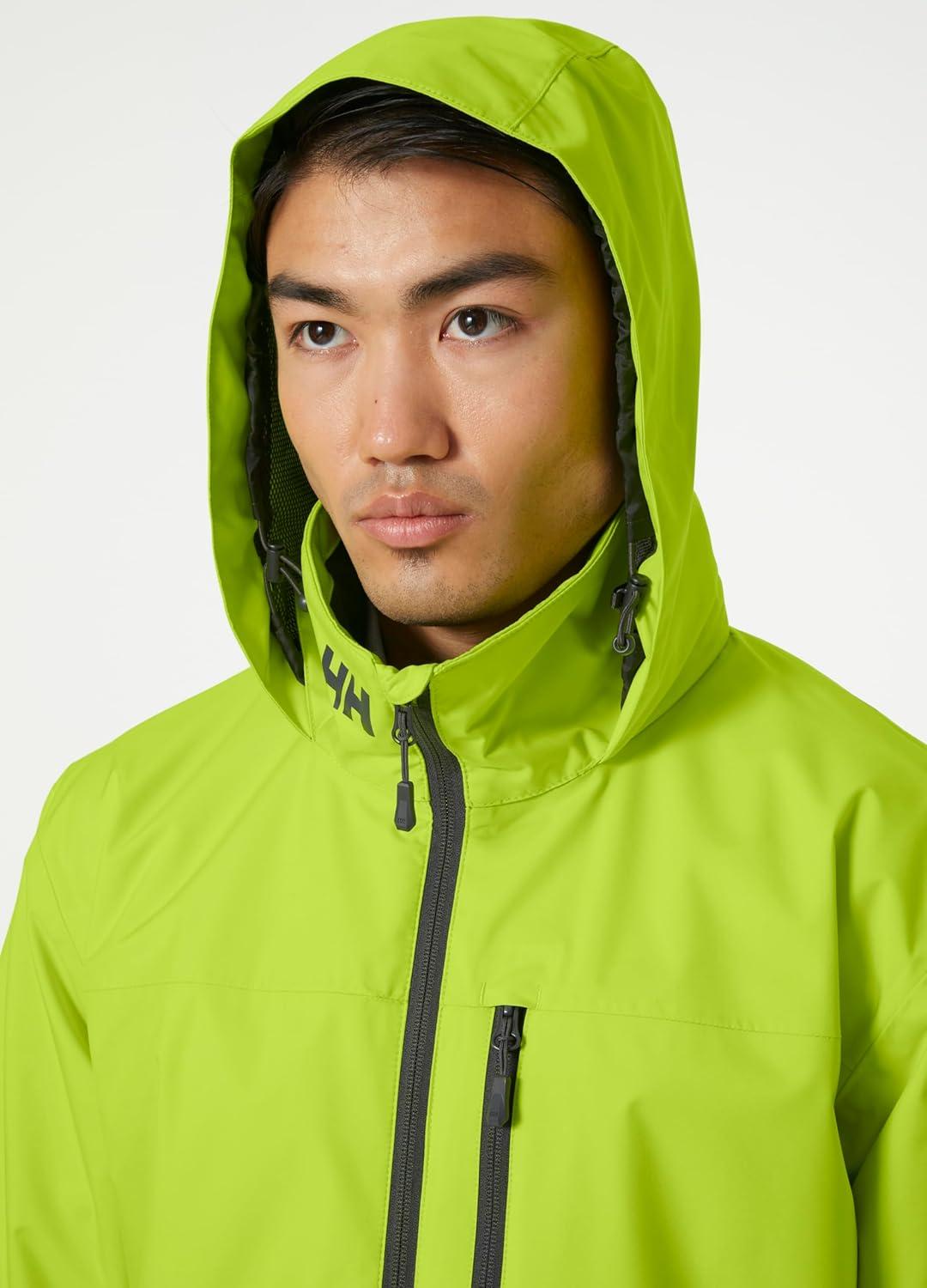 imageHellyHansen Mens Crew Hooded Waterproof Sailing Jacket402 Azid Lime