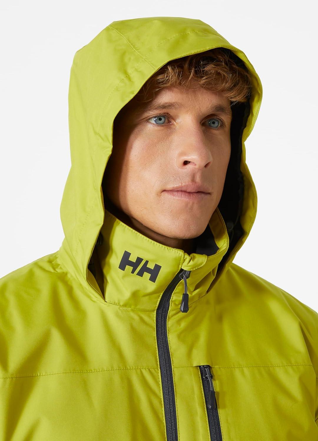 imageHellyHansen Mens Crew Hooded Waterproof Sailing Jacket452 Bright Moss