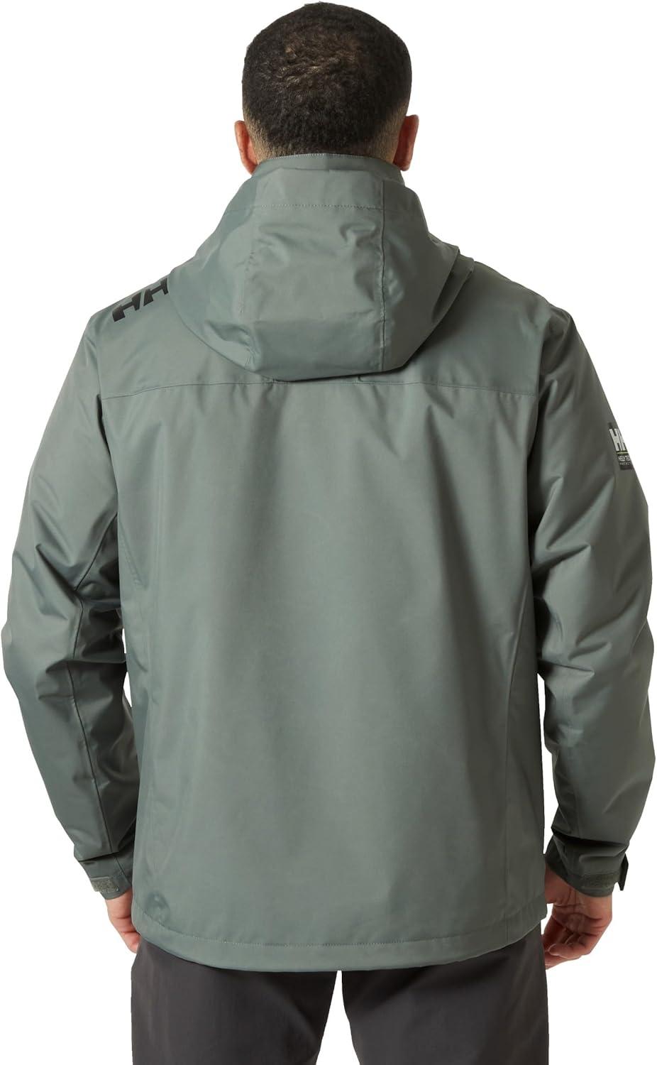 imageHellyHansen Mens Crew Hooded Waterproof Sailing Jacket485 Grey Cactus