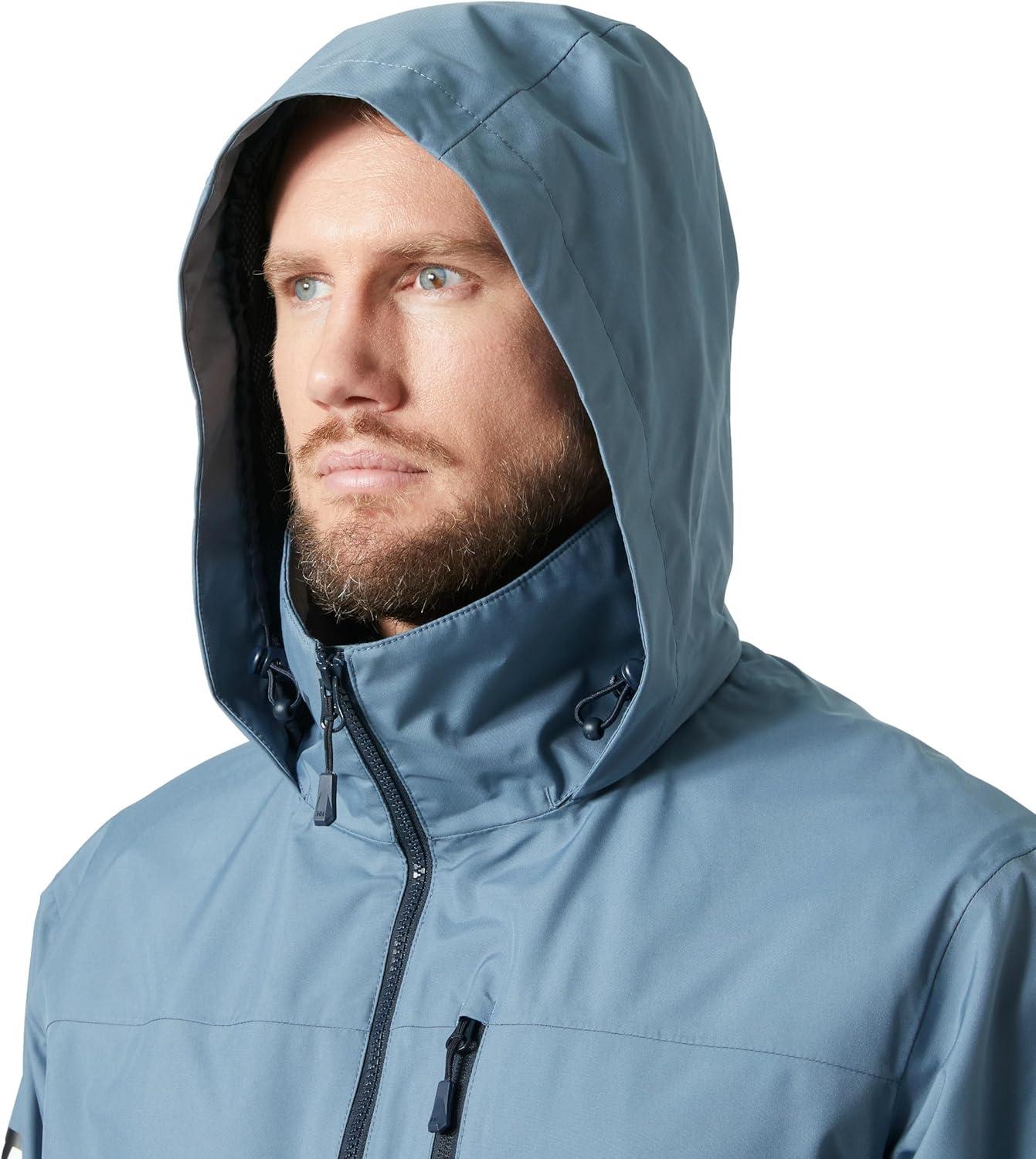 imageHellyHansen Mens Crew Hooded Waterproof Sailing Jacket601 Washed Navy