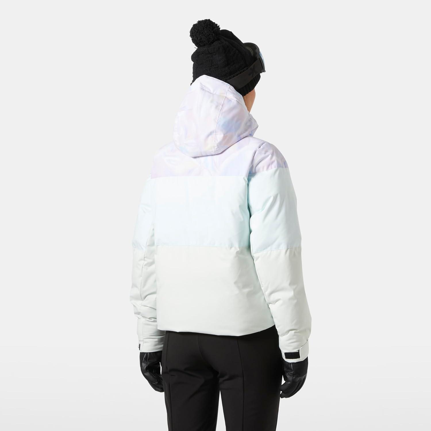 imageHellyHansen Nora Short Puffy Jacket For Women SkiingJackets Seam Sealed Insulated Baffles Brushed Lining Pockets687 Reflections Aop