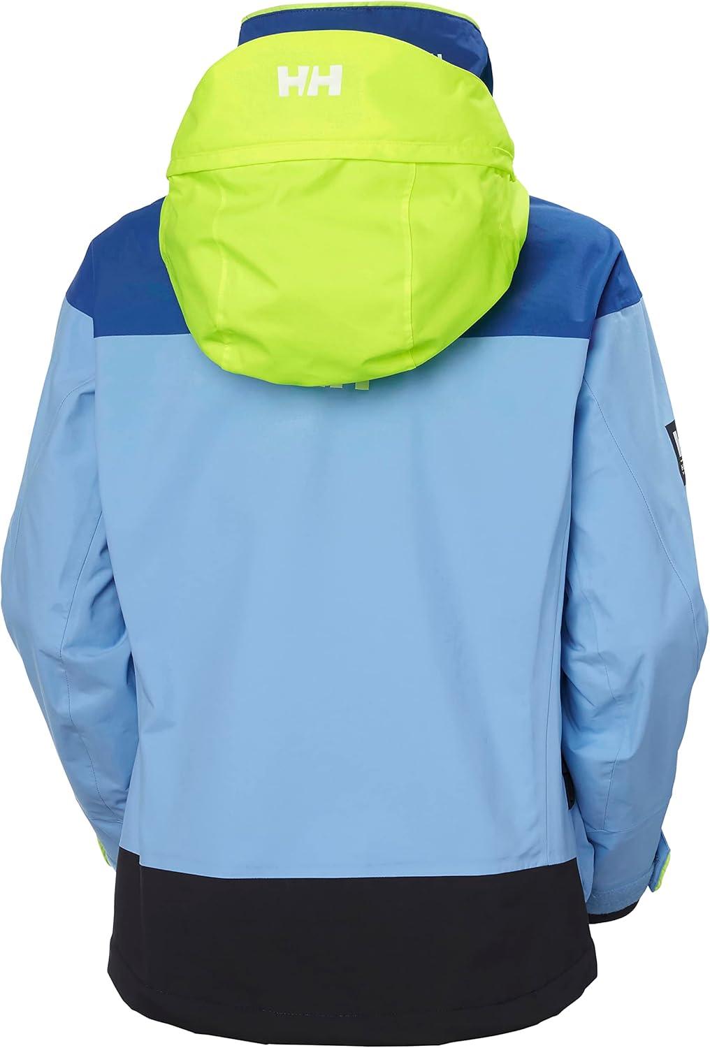 imageHellyHansen Pier 30 Waterproof Jackets for Women Featuring Windproof Sailing Fabric and Packable Neon Yellow Hood627 Bright Blue