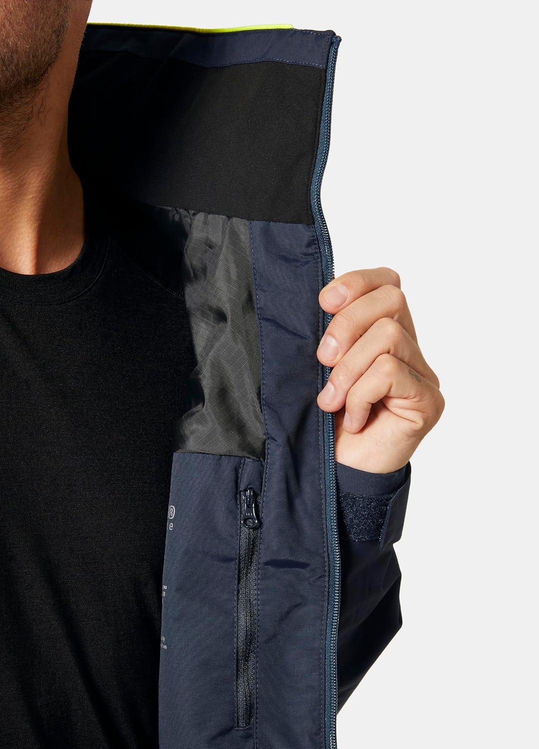 imageHellyHansen Salt Original Jacket Mens Sailing Coat Flag Stripe Waterproof HELLY TECH Reflective Hood597 Navy