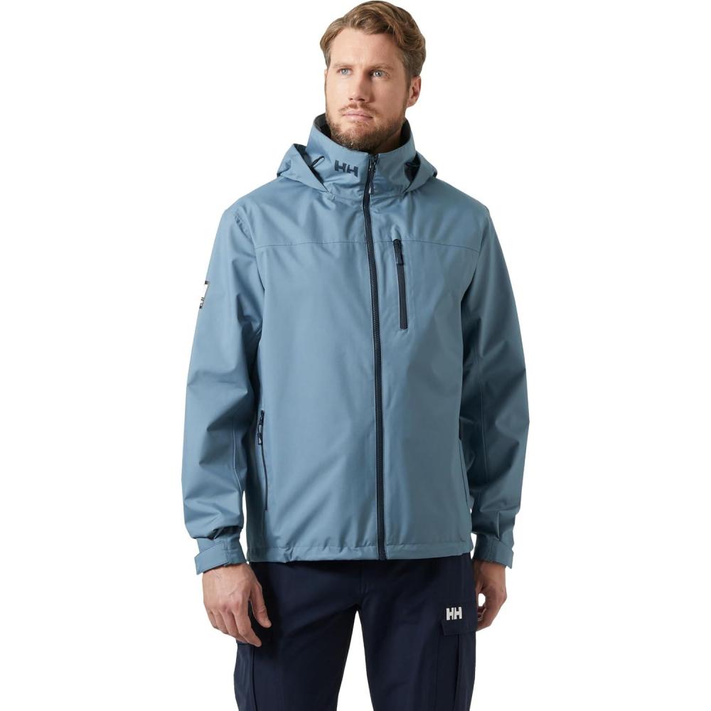 imageHellyHansen Mens Crew Hooded Waterproof Sailing Jacket601 Washed Navy