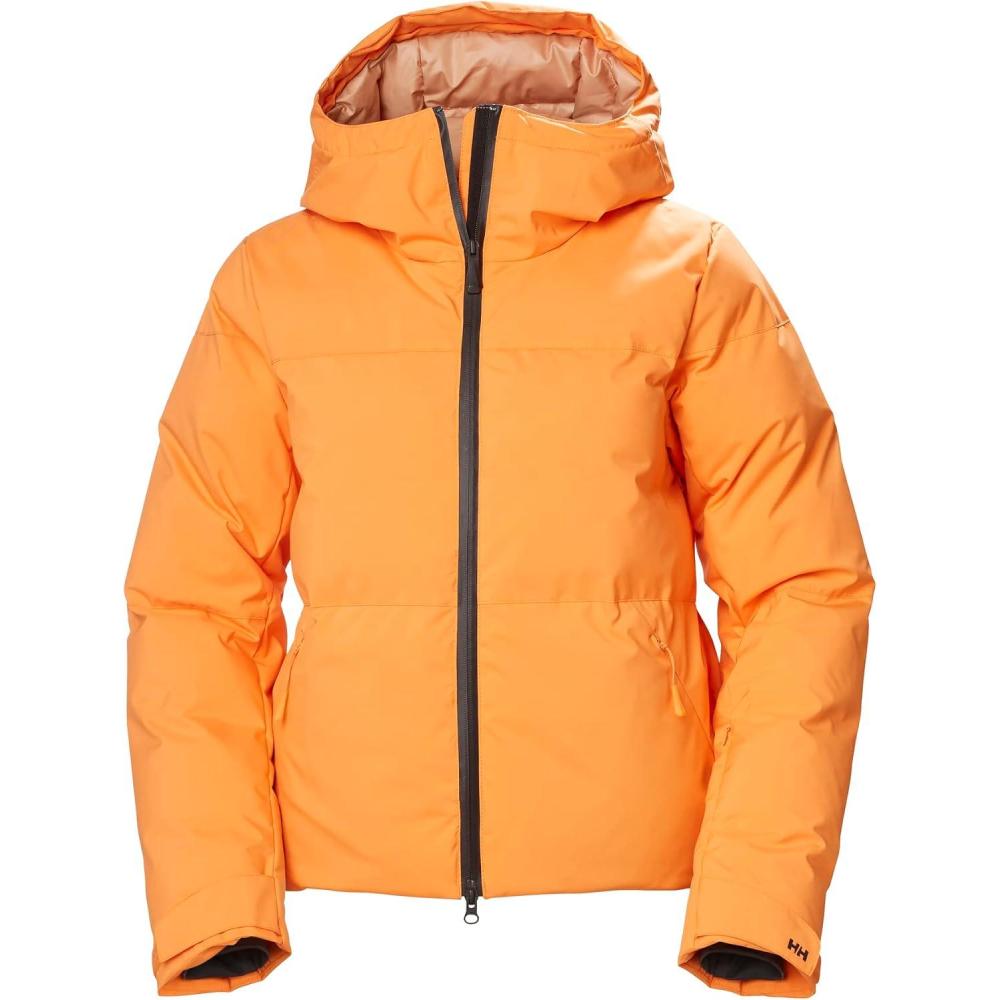imageHellyHansen Nora Short Puffy Jacket For Women SkiingJackets Seam Sealed Insulated Baffles Brushed Lining Pockets325 Poppy Orange