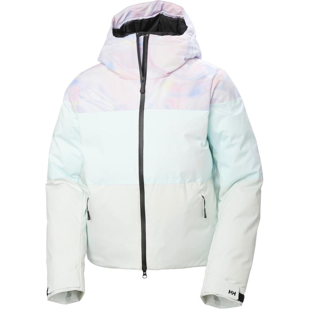 imageHellyHansen Nora Short Puffy Jacket For Women SkiingJackets Seam Sealed Insulated Baffles Brushed Lining Pockets687 Reflections Aop