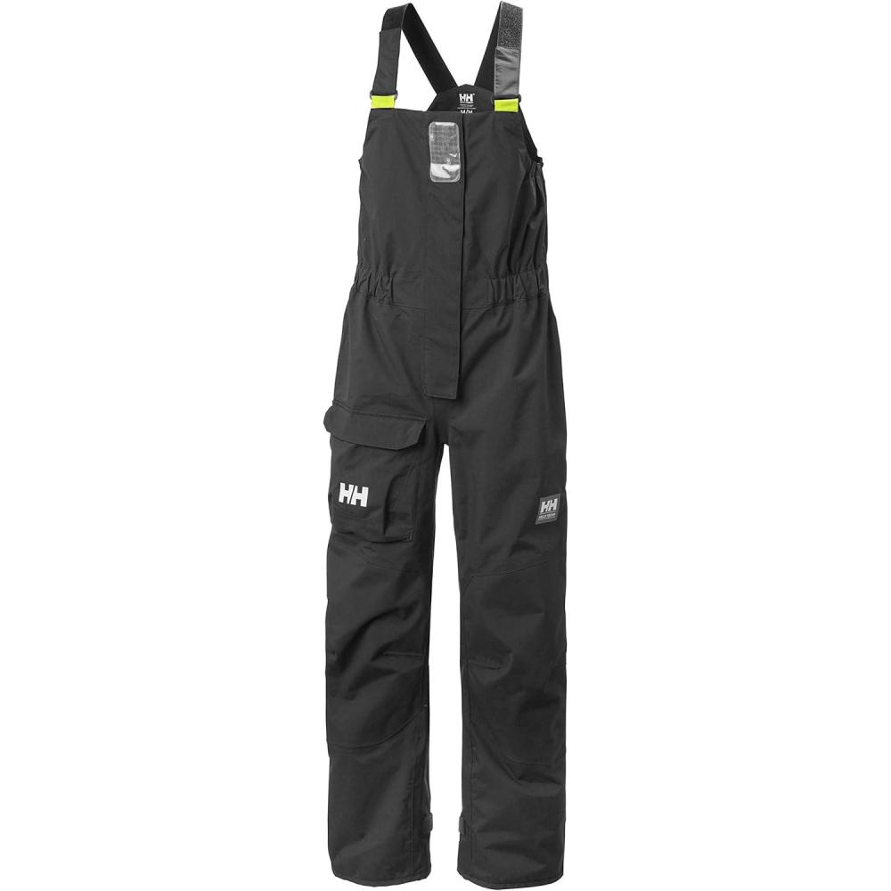 imageHellyHansen Pier 30 Bib Overalls FoulWeather Sailing Pants Fishing Bibs Reinforced Knees Light Waterproof Overalls980 Ebony 30