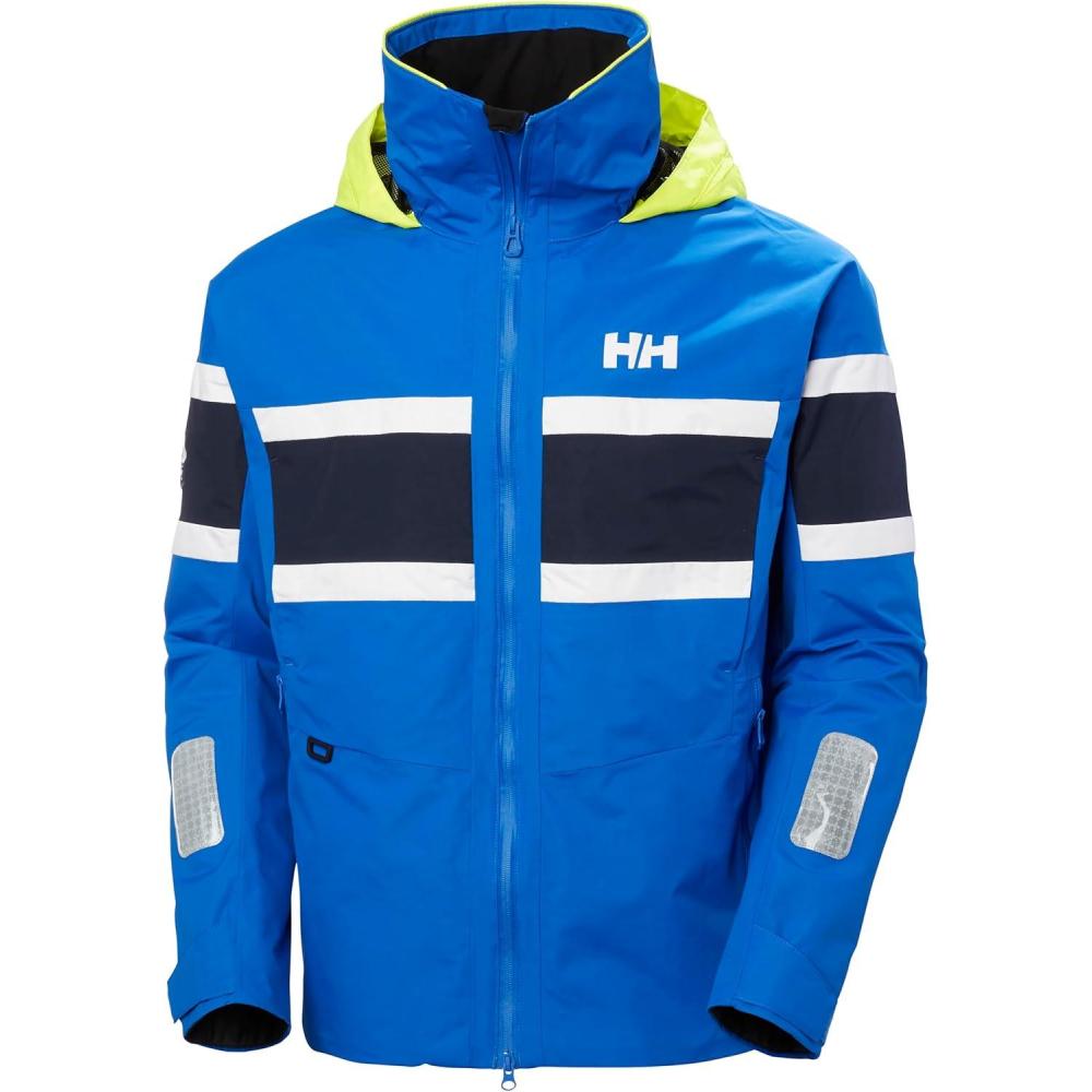 imageHellyHansen Salt Original Jacket Mens Sailing Coat Flag Stripe Waterproof HELLY TECH Reflective Hood543 Cobalt 20