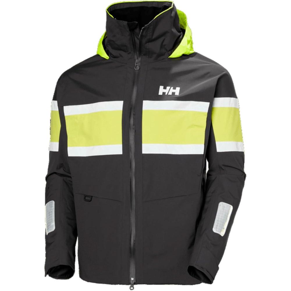 imageHellyHansen Salt Original Jacket Mens Sailing Coat Flag Stripe Waterproof HELLY TECH Reflective Hood980 Ebony