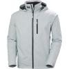 Helly-Hansen Mens Crew Hooded Waterproof Sailing Jacket(853 Grey Fog)