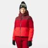 Helly-Hansen Nora Short Puffy Jacket For Women, Skiing-Jackets, Seam Sealed, Insulated Baffles, Brushed Lining Pockets(180 Mars Red)