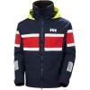 Helly-Hansen Salt Original Jacket – Men’s Sailing Coat Flag Stripe, Waterproof HELLY TECH, Reflective Hood(597 Navy)