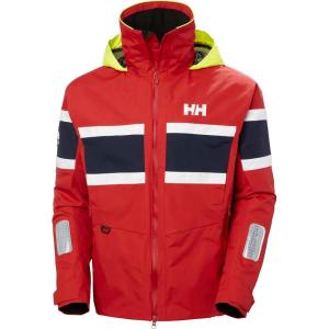 Helly-Hansen Salt Original Jacket – Men’s Sailing Coat Flag Stripe, Waterproof HELLY TECH, Reflective Hood(162 Red)