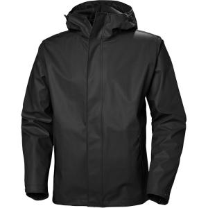 Helly-Hansen mens Moss Hooded Waterproof Windproof Raincoat Jacket(Black)