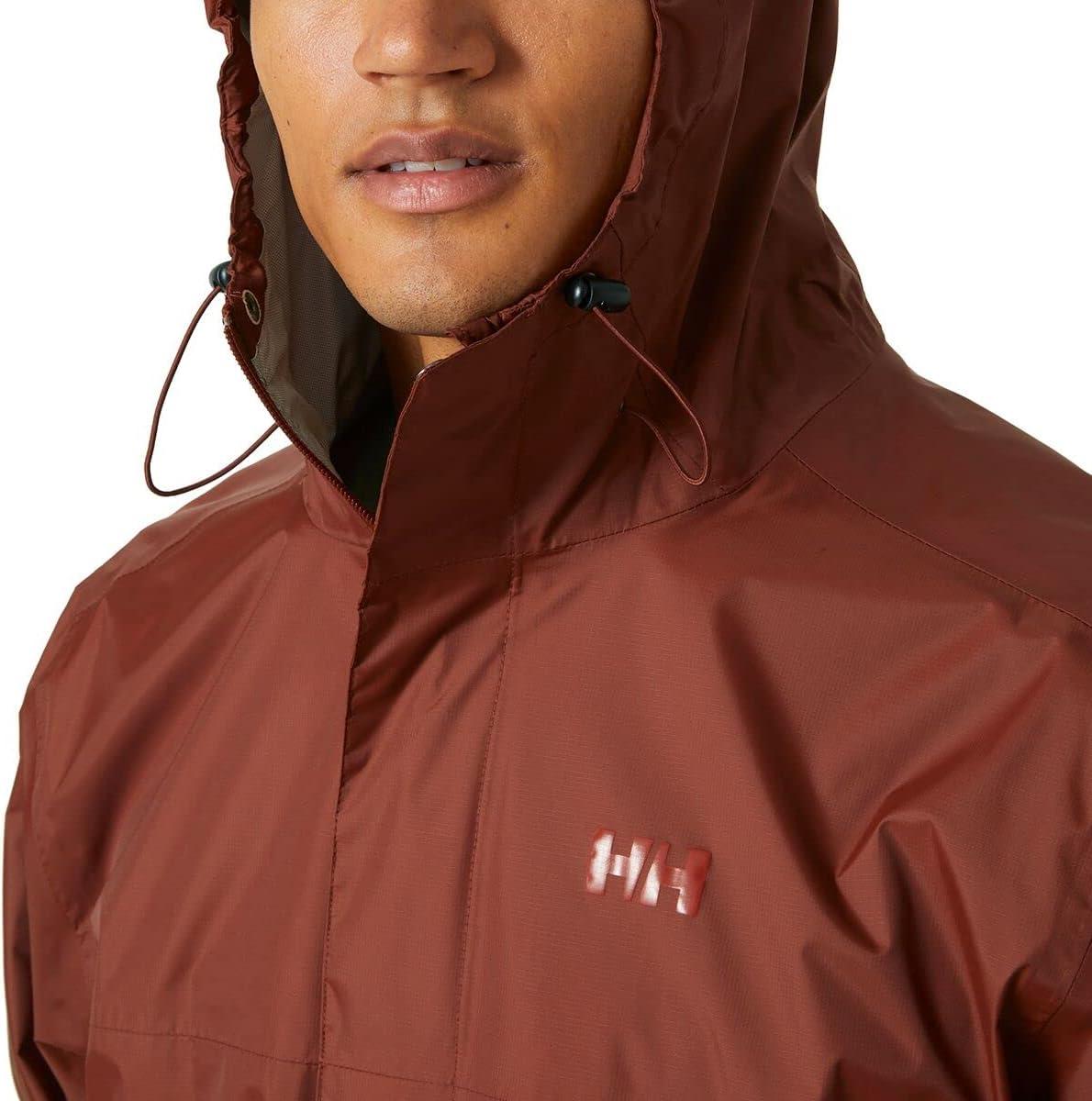imageHellyHansen Mens Loke Waterproof Windproof Breathable Adventure Hiking Rain Jacket with Hood301 Iron Oxide