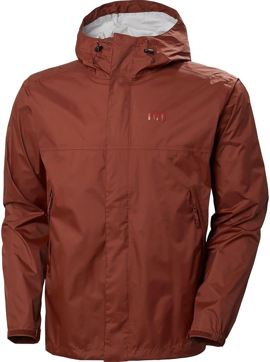 imageHellyHansen Mens Loke Waterproof Windproof Breathable Adventure Hiking Rain Jacket with Hood301 Iron Oxide