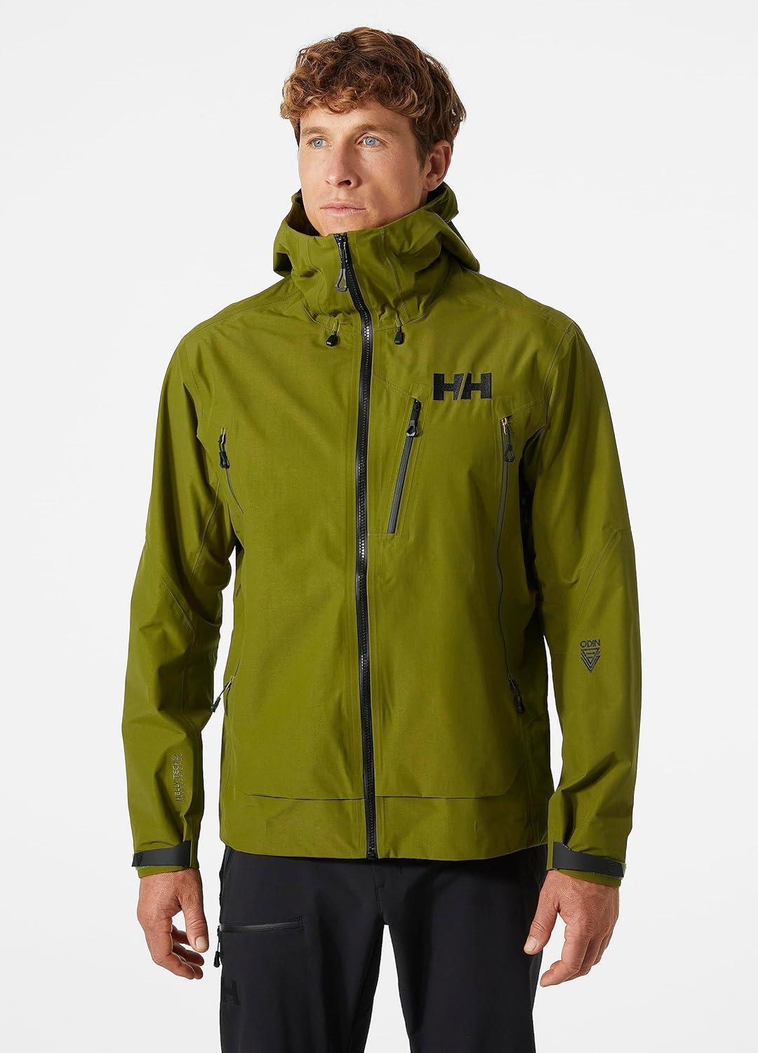 imageHellyHansen Odin 9 Worlds 30 Shell Jacket Mens Waterproof Windproof Breathable Helmet Compatible Recycled Material461 Olive Green