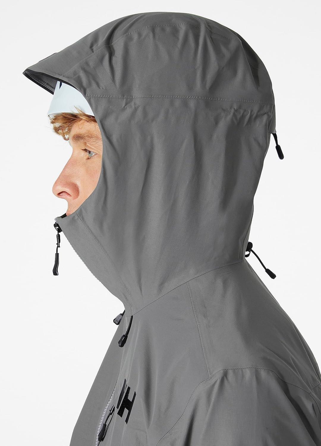 imageHellyHansen Odin 9 Worlds 30 Shell Jacket Mens Waterproof Windproof Breathable Helmet Compatible Recycled Material876 Concrete