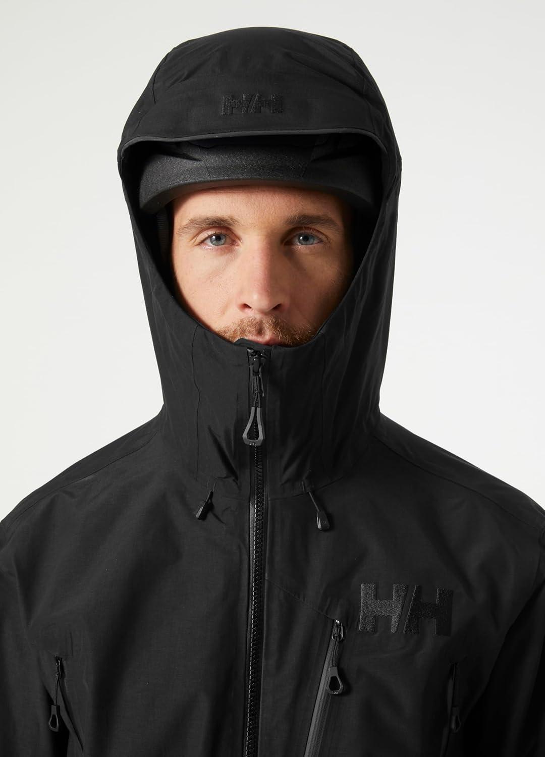 imageHellyHansen Odin 9 Worlds 30 Shell Jacket Mens Waterproof Windproof Breathable Helmet Compatible Recycled Material991 Black