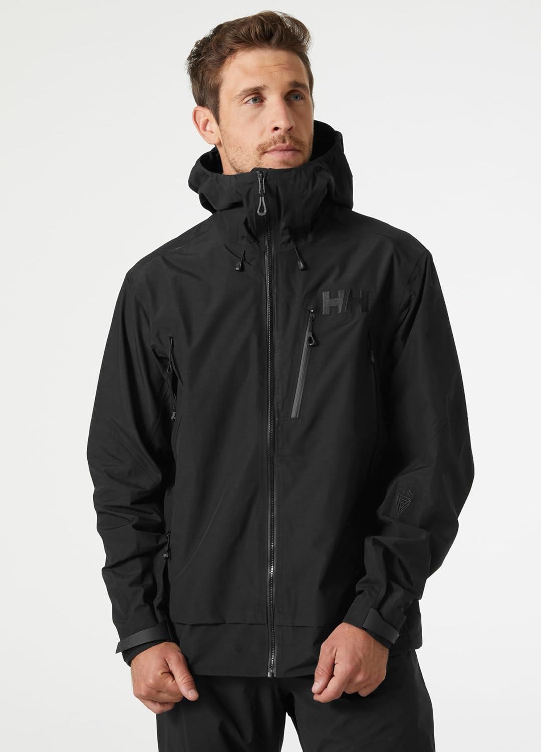 imageHellyHansen Odin 9 Worlds 30 Shell Jacket Mens Waterproof Windproof Breathable Helmet Compatible Recycled Material991 Black