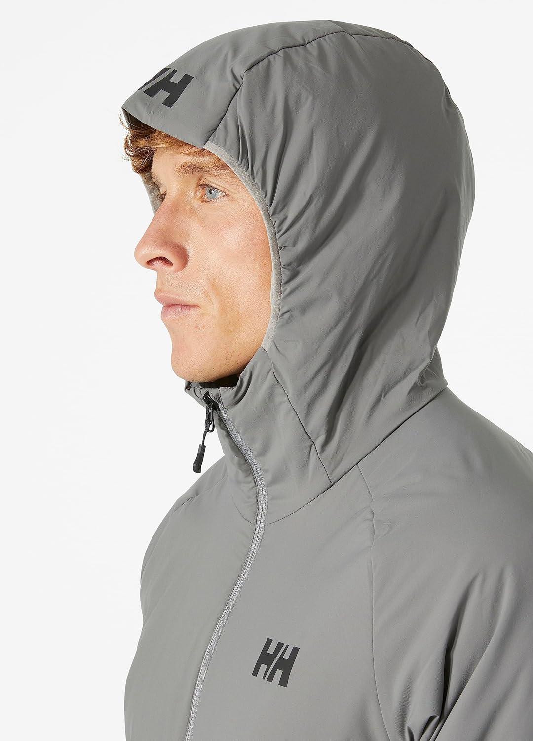 imageHellyHansen Odin Lightweight Stretch Hood Insulator 20 Mens Sweatshirt Lightweight Insulated WaterResistant876 Concrete