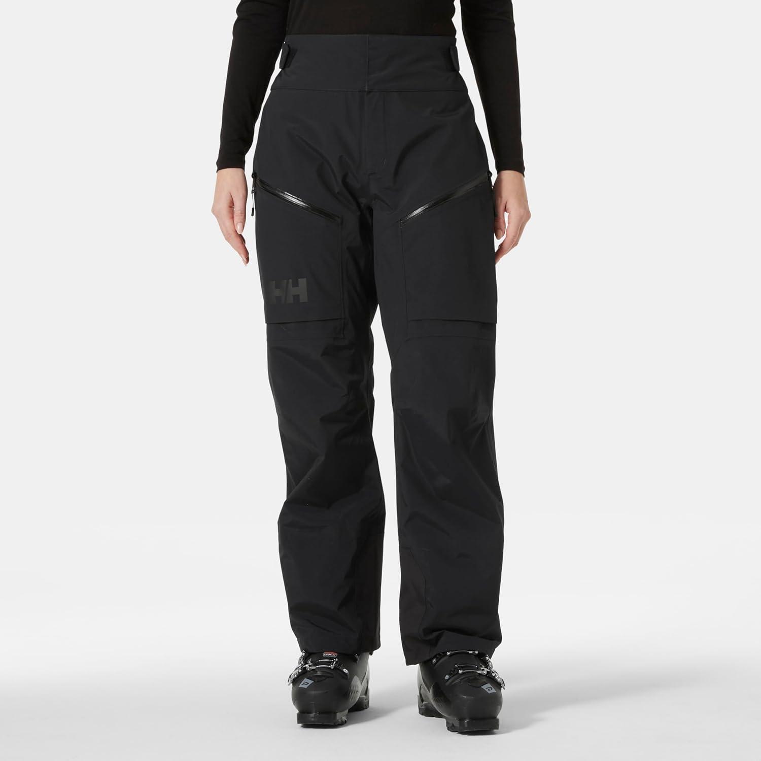 imageHellyHansen Sogn Shell Pant Womens High Waist Adjustable Snow Pant Waterproof Skiing Pants with Cargo Pockets990 Black