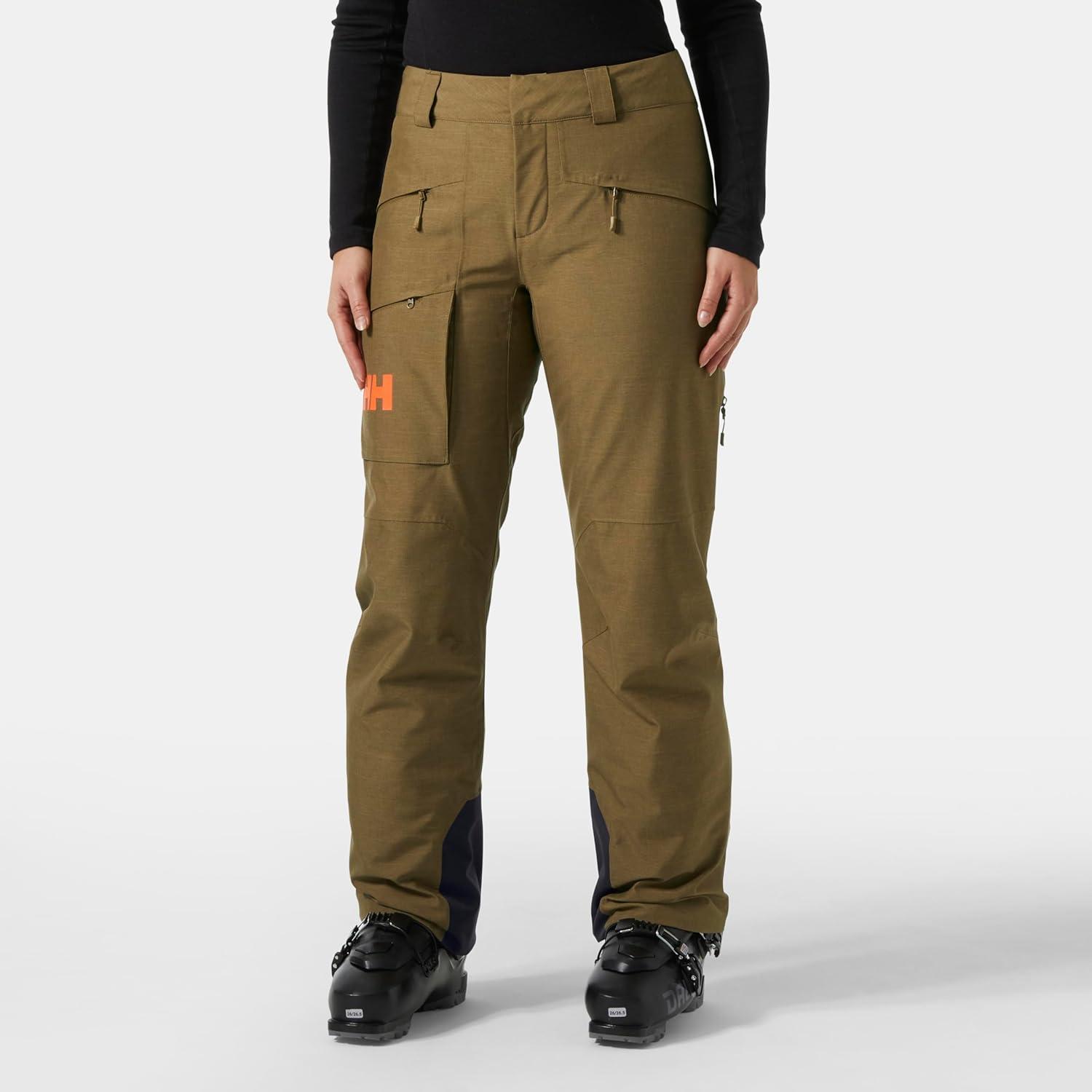 imageHellyHansen W Powderqueen Pant Insulated 2Layer Womens Ski AthleticPants with Primaloft Black Eco ampamp Vent Zippers718 Sepia