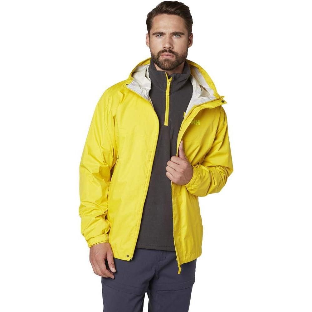 imageHellyHansen Mens Loke Waterproof Windproof Breathable Adventure Hiking Rain Jacket with Hood351 Sulphur