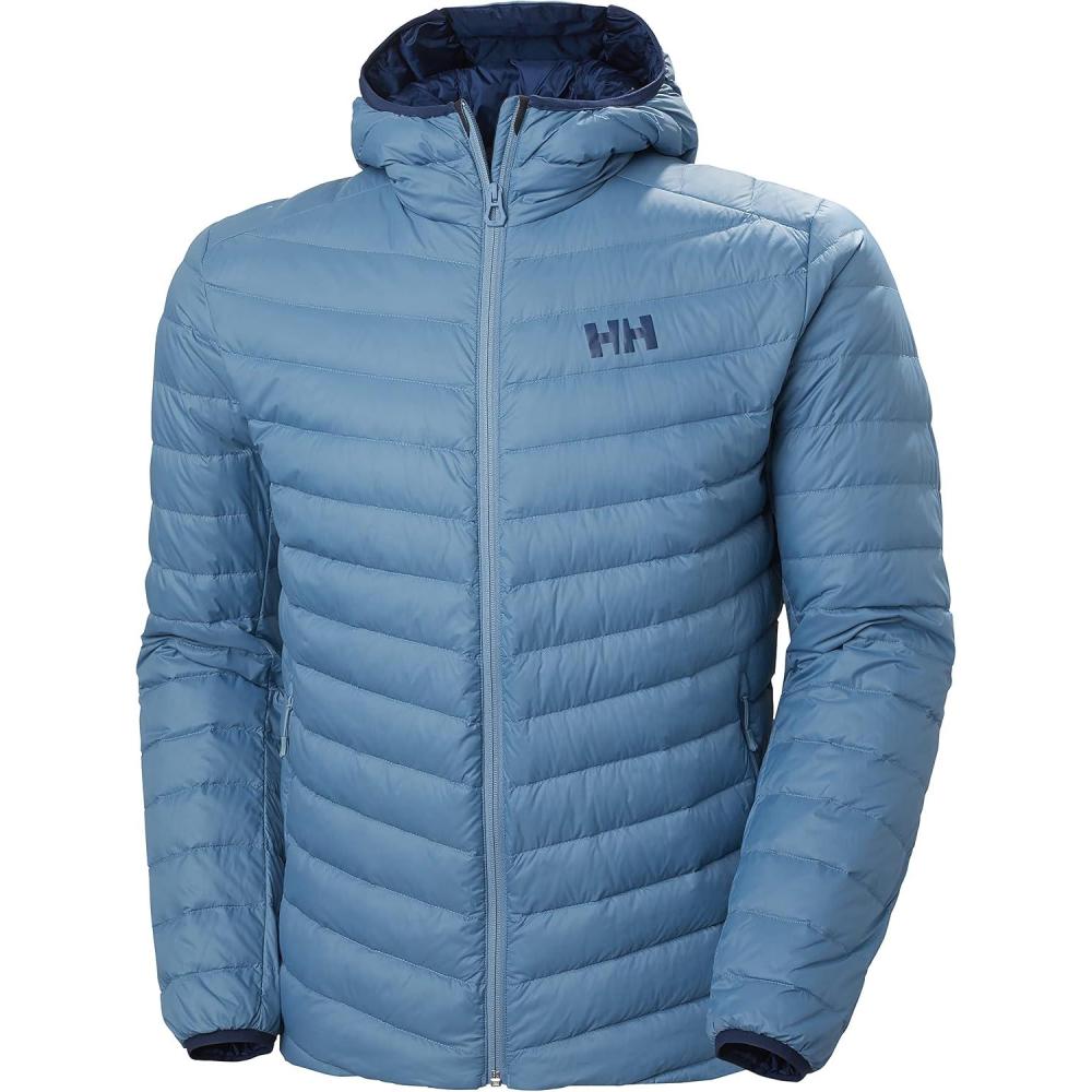 imageHellyHansen Mens Verglas Hooded Down Insulator Jacket625 Blue Fog