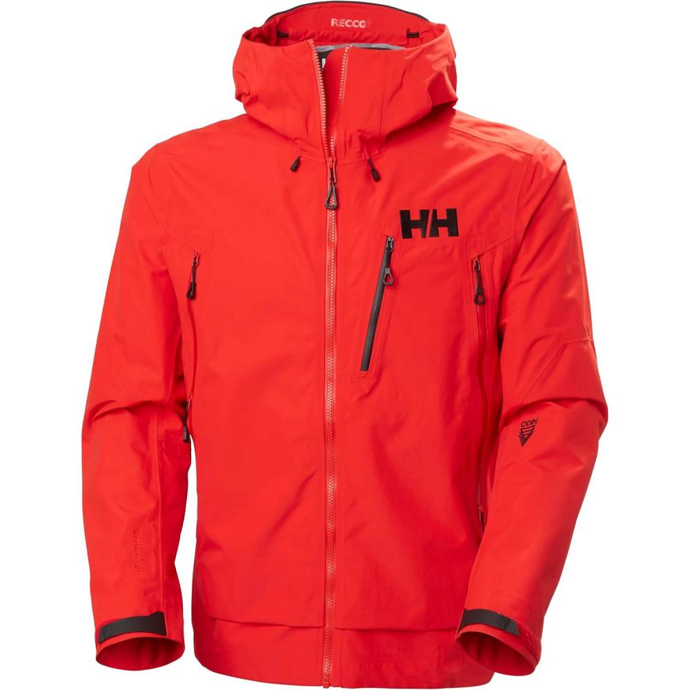 imageHellyHansen Odin 9 Worlds 30 Shell Jacket Mens Waterproof Windproof Breathable Helmet Compatible Recycled Material222 Alert Red