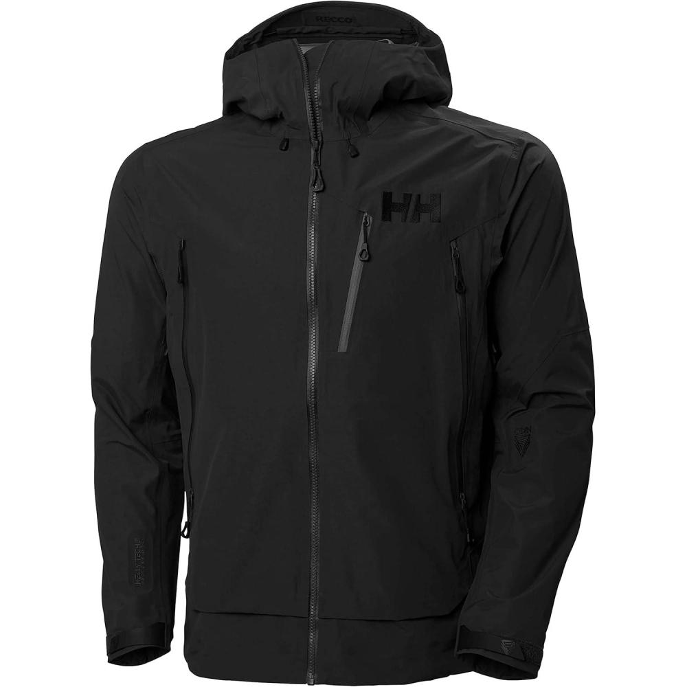 imageHellyHansen Odin 9 Worlds 30 Shell Jacket Mens Waterproof Windproof Breathable Helmet Compatible Recycled Material990 Black