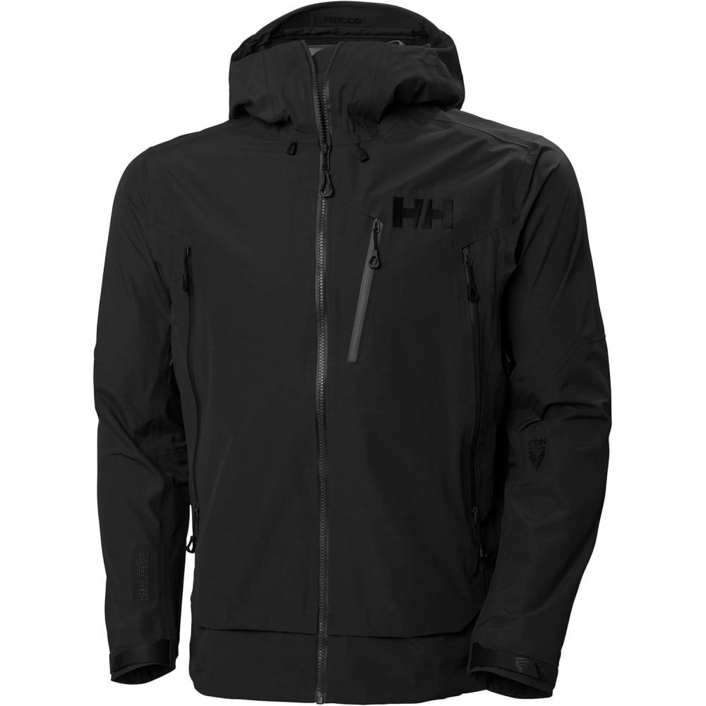 imageHellyHansen Odin 9 Worlds 30 Shell Jacket Mens Waterproof Windproof Breathable Helmet Compatible Recycled Material991 Black