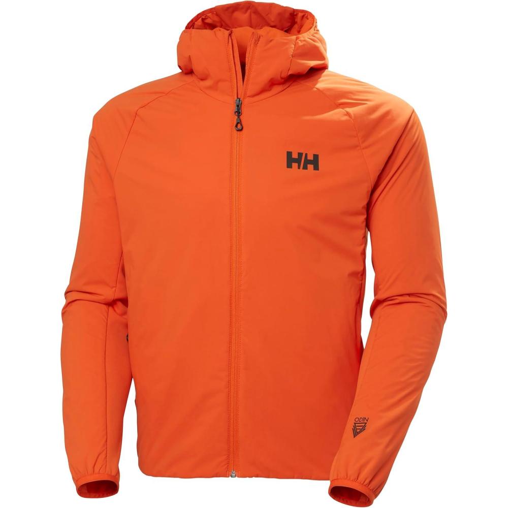 imageHellyHansen Odin Lightweight Stretch Hood Insulator 20 Mens Sweatshirt Lightweight Insulated WaterResistant300 Patrol Orange