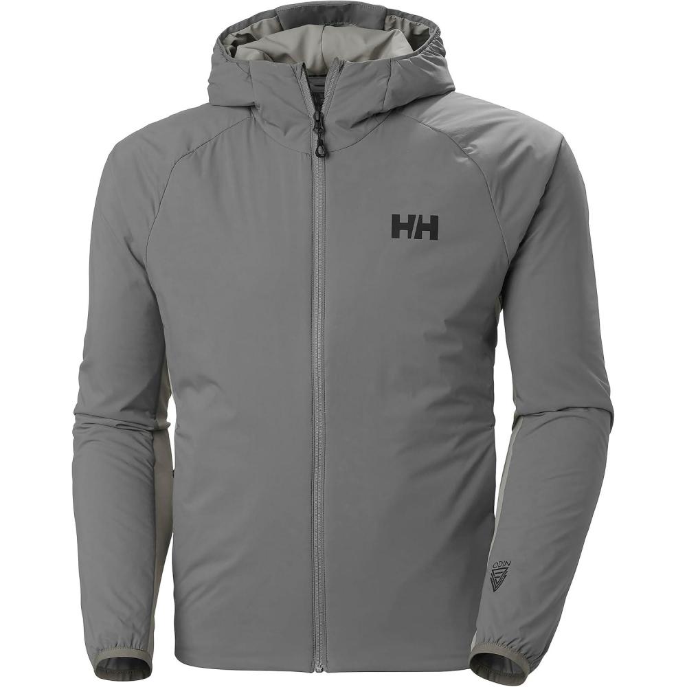 imageHellyHansen Odin Lightweight Stretch Hood Insulator 20 Mens Sweatshirt Lightweight Insulated WaterResistant876 Concrete