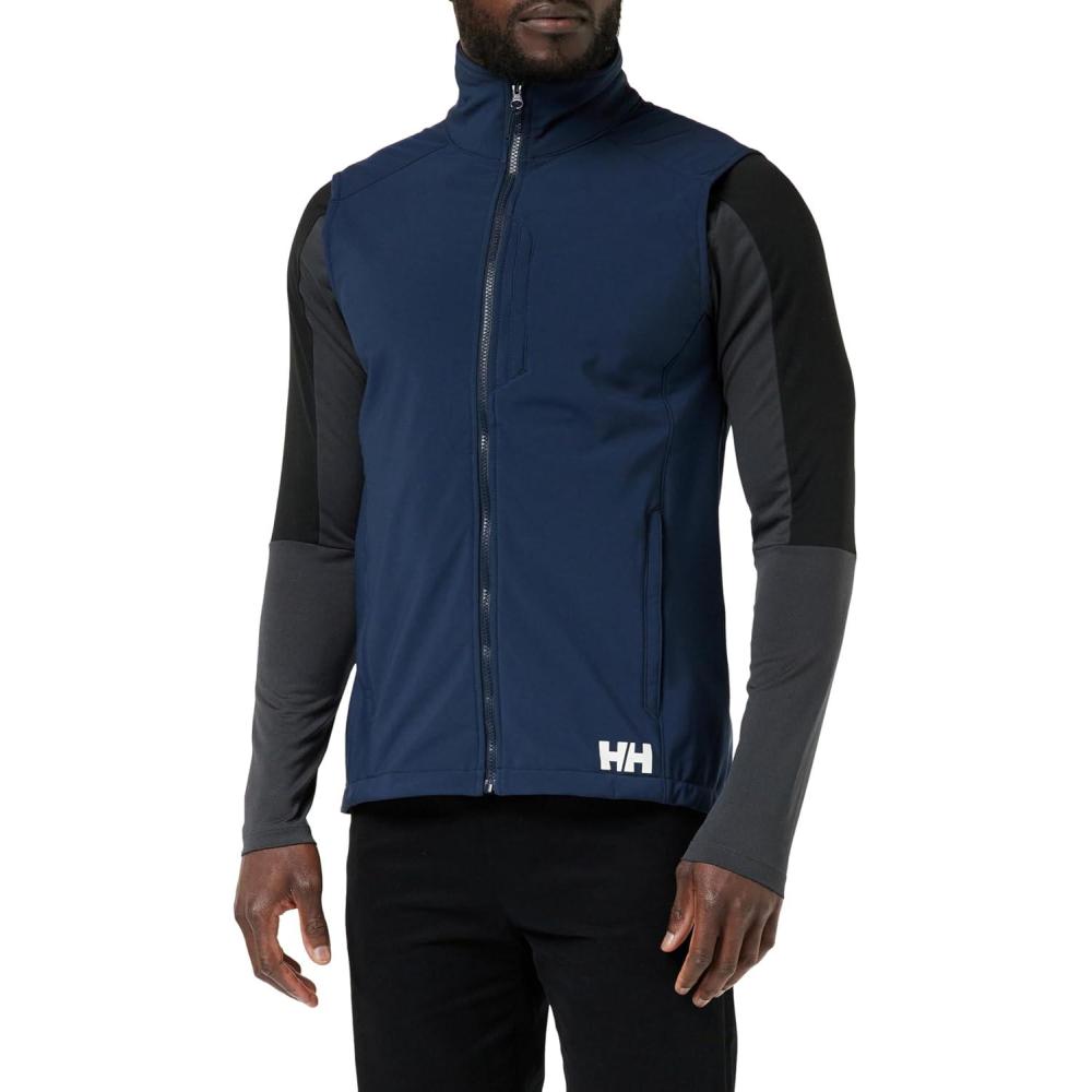imageHellyHansen Paramount Softshell Vest Mens Fleece Lined Breathable Water ampamp Wind Resistant Lightweight Hiking Outerwear597 Navy