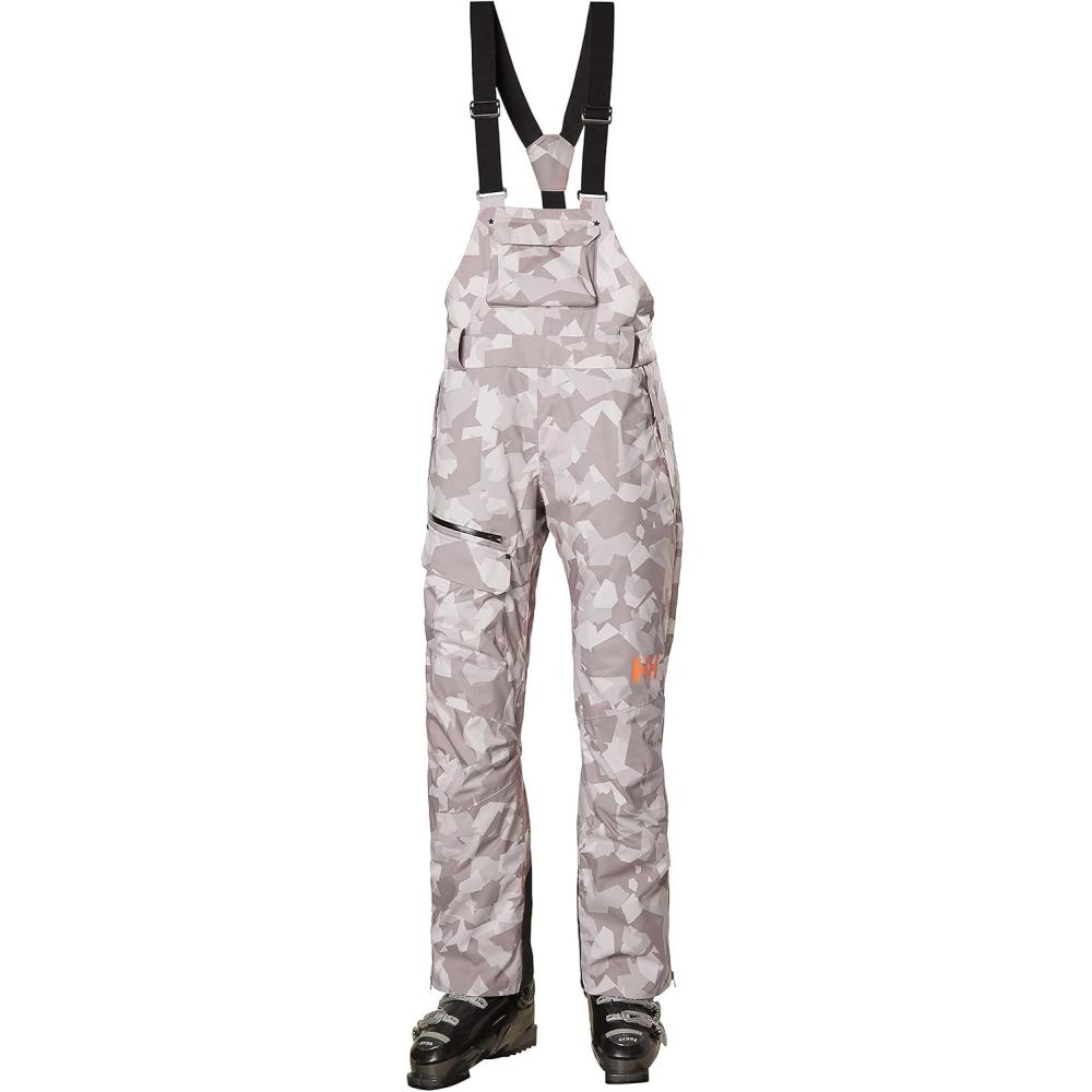 imageHellyHansen Powderqueen Bib Pant  Womens Snow Pant for Skiing Waterproof Insulated Winter Gear692 Dusty Syrin Winter Camo