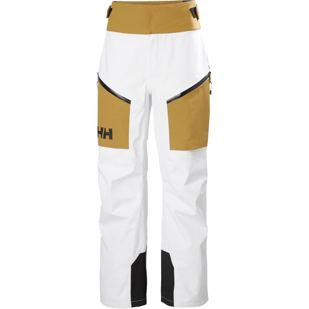 imageHellyHansen Sogn Shell Pant Womens High Waist Adjustable Snow Pant Waterproof Skiing Pants with Cargo Pockets001 White