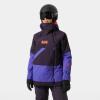 Helly-Hansen Powchaser Asym Jacket – Women’s Waterproof Skiing Jacket with Neon Details, PrimaLoft Insulation(660 Black Grape)