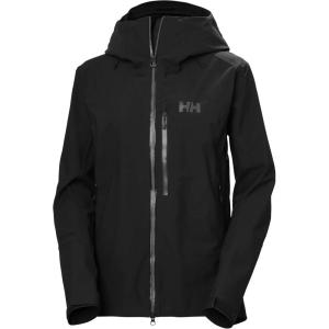 Helly-Hansen Verglas Backcountry Jacket for Women, Waterproof, Windproof, 2-Way Stretch, Helmet Hood, Multiple Pockets(990 Black)