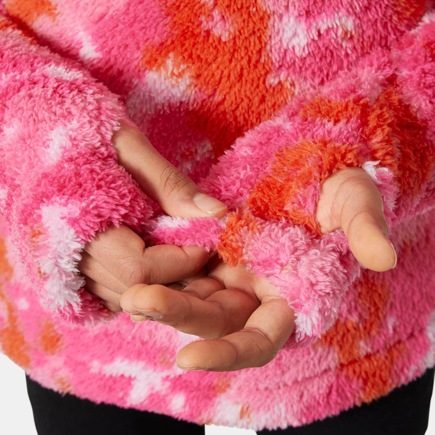 imageHelly Hansen Kids Champ 12 Zip Midlayer Sweater Jacket 097 Bubblegum Pink Aop Size 2181 Dragon Fruit Splash Camo a
