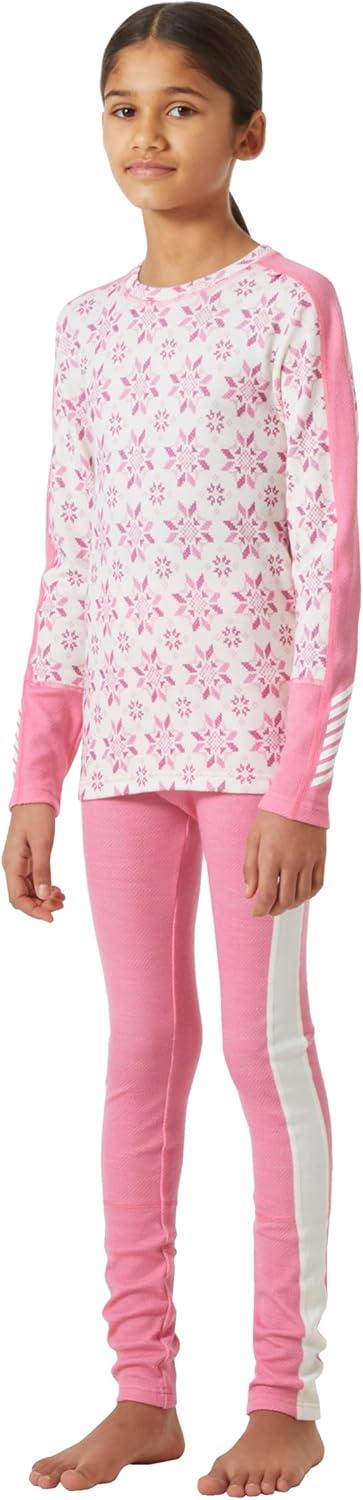 imageHellyHansen Graphic Lifa Merino Set Junior Unisex Merino Base Layer Set For Outdoor Comfort And Warmth068 Sugar Pink