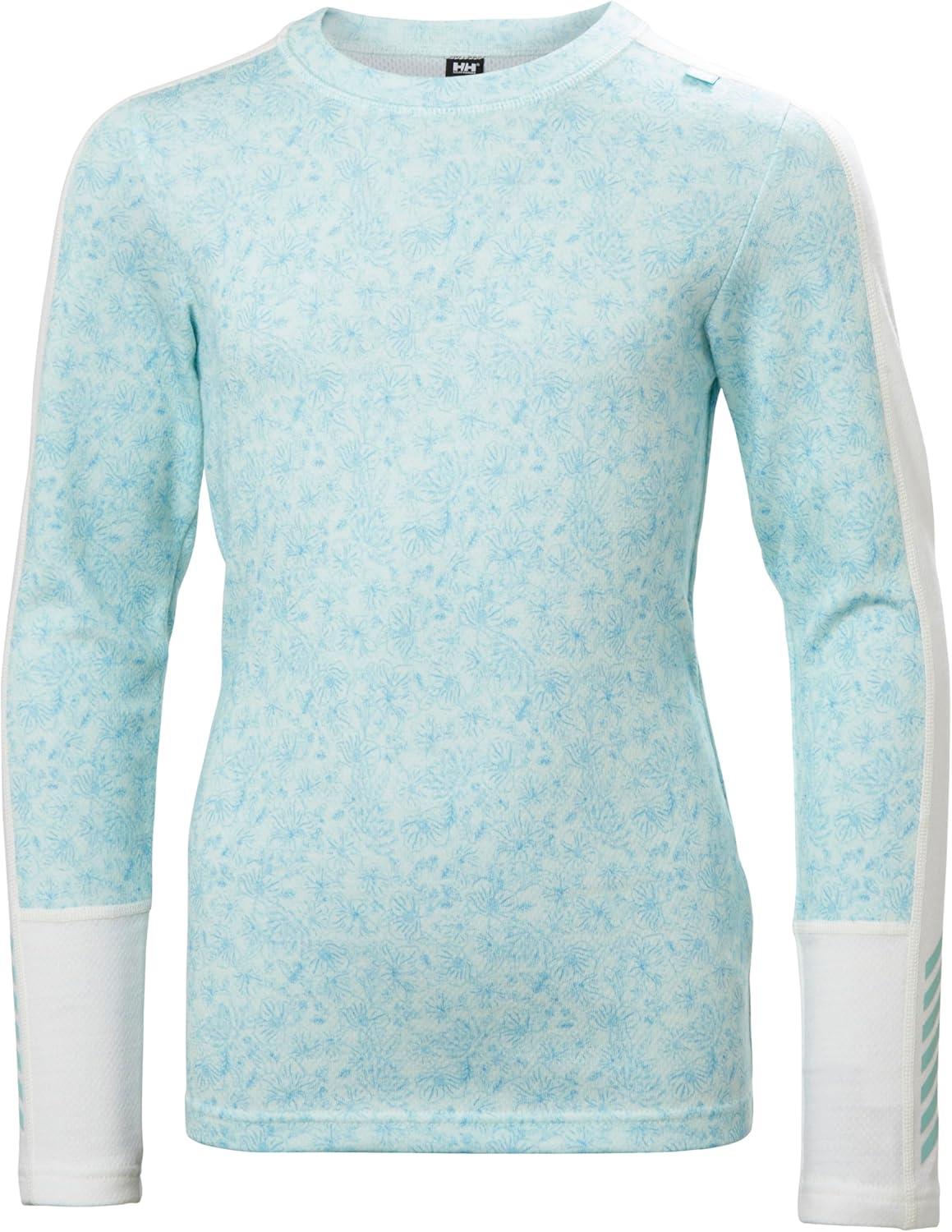 imageHellyHansen Graphic Lifa Merino Set Junior Unisex Merino Base Layer Set For Outdoor Comfort And Warmth607 Light Cyan Aop