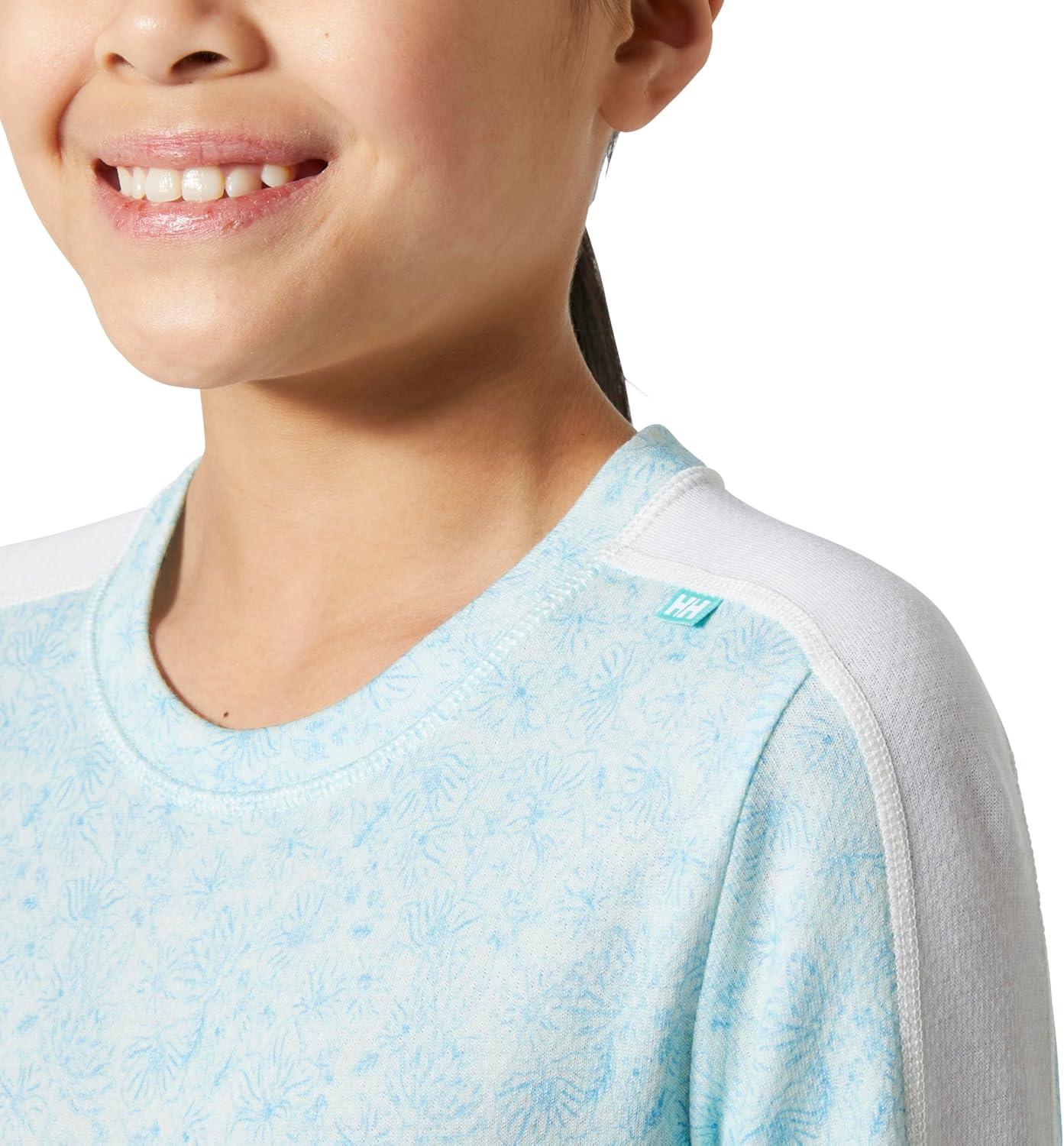imageHellyHansen Graphic Lifa Merino Set Junior Unisex Merino Base Layer Set For Outdoor Comfort And Warmth607 Light Cyan Aop