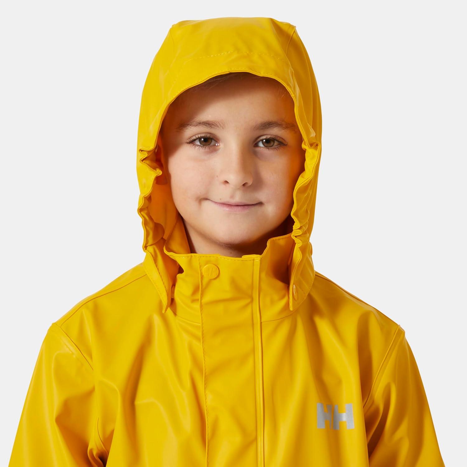 imageHellyHansen Junior Moss Jacket Unisex Coat with HELOX YKK Zipper Detachable Hood Adjustable Cuffs ampamp Hem Hand Pockets344 Essential Yellow