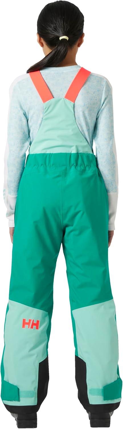imageHellyHansen Stellar Bib Pant Junior Girls Snow Pants for Winter Activities Waterproof Breathable Durable Ski Gear466 Signal Green
