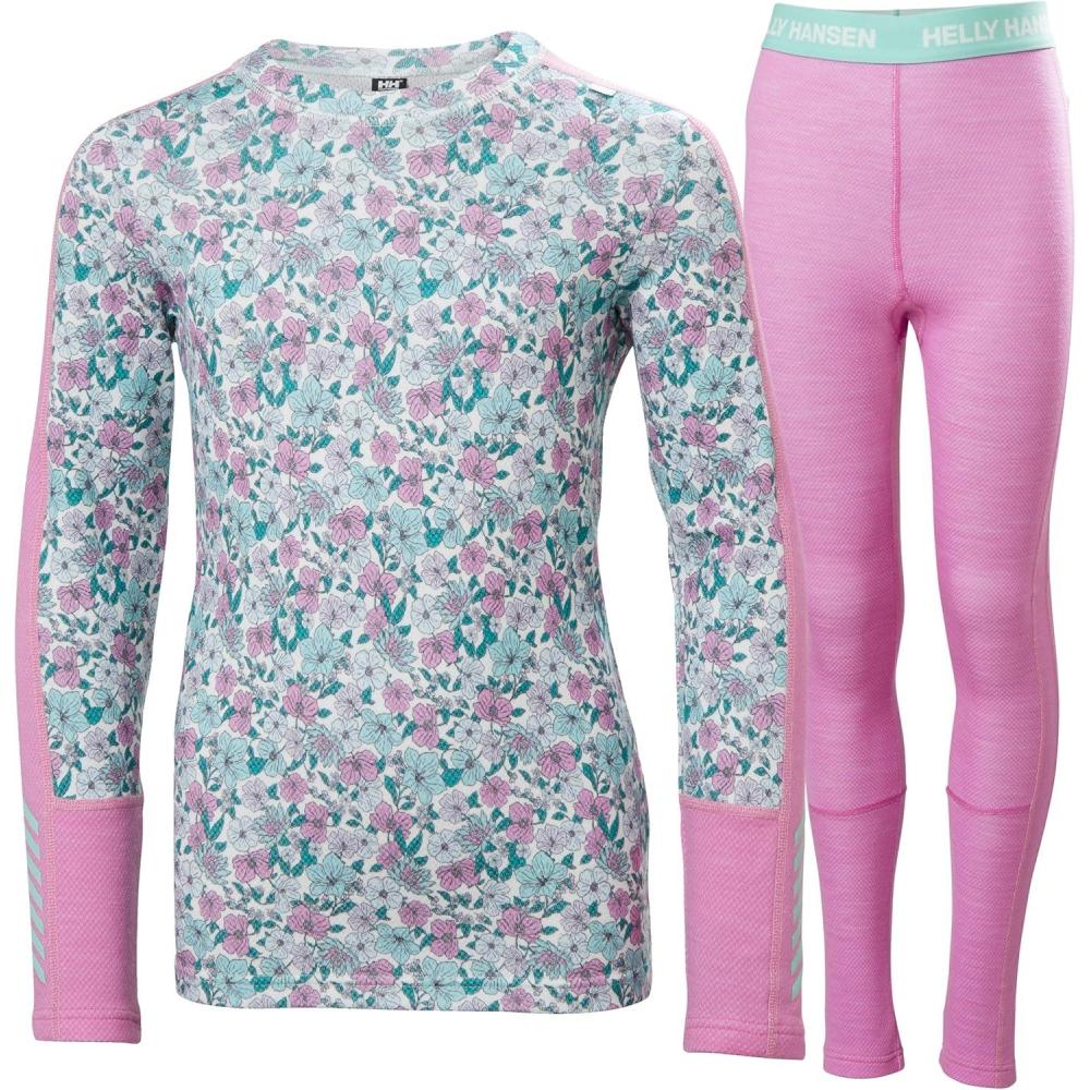 imageHellyHansen Graphic Lifa Merino Set Junior Unisex Merino Base Layer Set For Outdoor Comfort And Warmth089 Meta Pink Aop