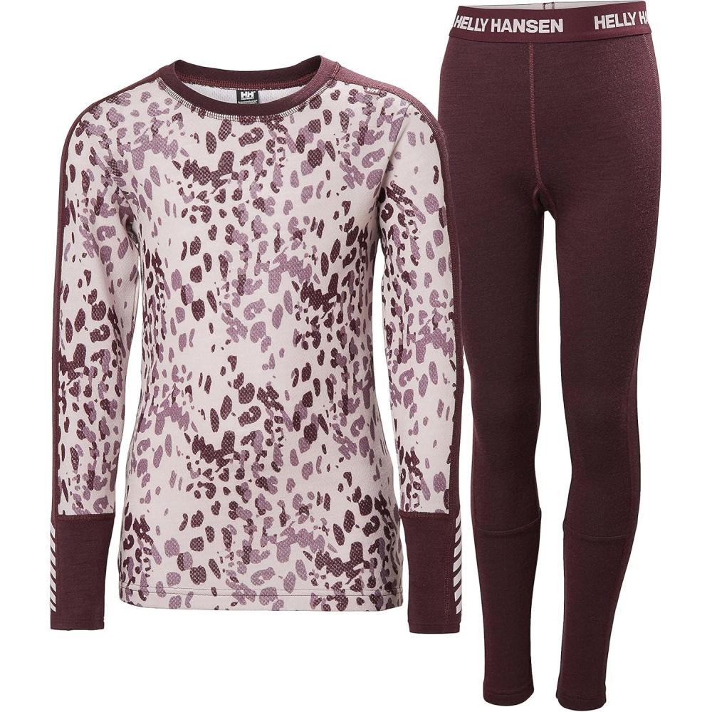imageHellyHansen Graphic Lifa Merino Set Junior Unisex Merino Base Layer Set For Outdoor Comfort And Warmth662 Wild Rose